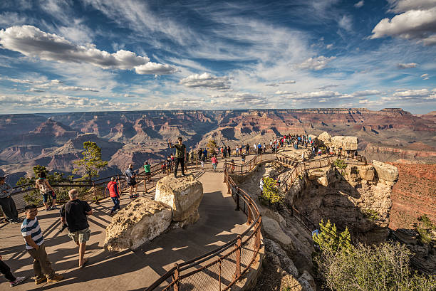 rive sud du grand canyon depuis la « mather point » - grand view point photos et images de collection