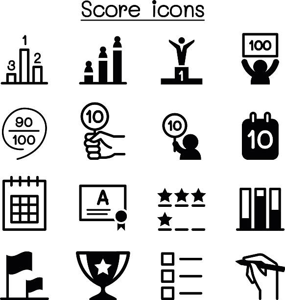 ilustrações de stock, clip art, desenhos animados e ícones de score icons - 100 meter illustrations