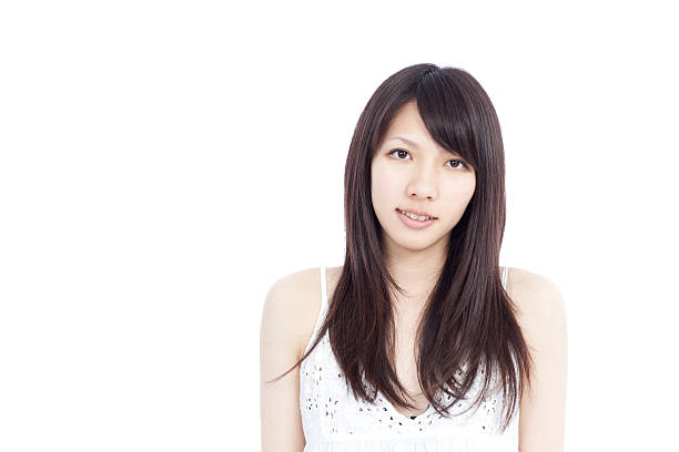 istock Japanese woman in white background 613013086