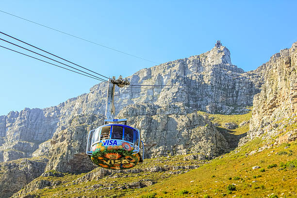 cabos aéreos cidade do cabo - panoramic landscape south africa cape town - fotografias e filmes do acervo