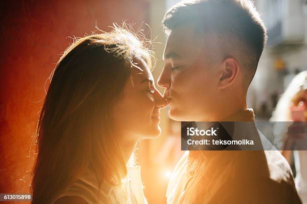 Couple Facing Each Other Stock Photo - Download Image Now - Adult, Arts Culture and Entertainment, Beautiful People