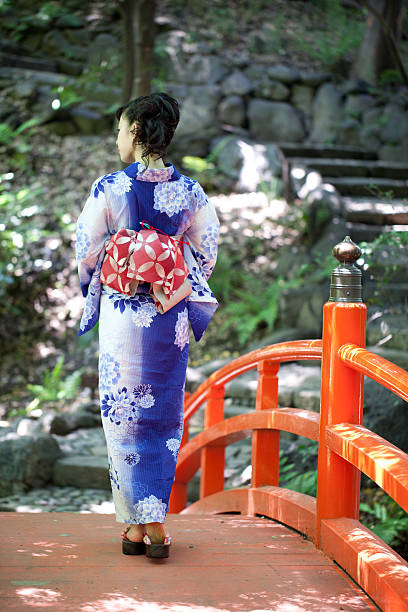istock Japanese woman wearing yukata 613017778