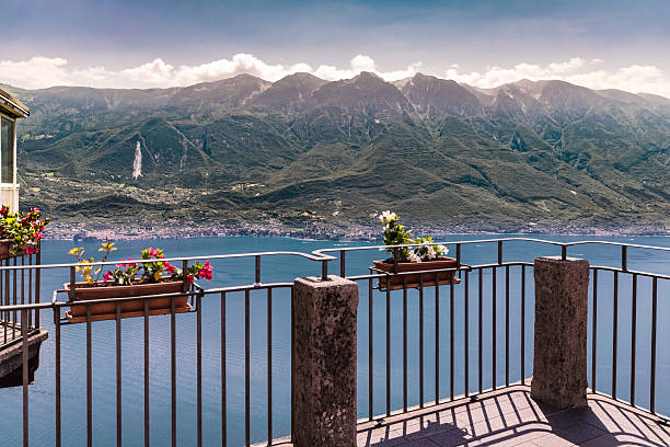 istock Flowered terrace overlooking Lake Garda. 613019032
