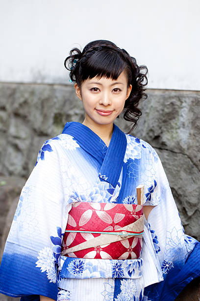 istock Japanese woman wearing yukata 613019656