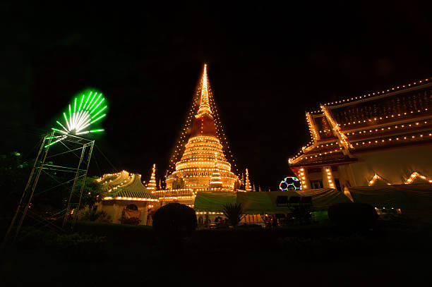 istock Light of Phra Samut Chedi Pagoda in Thailand. 613025080