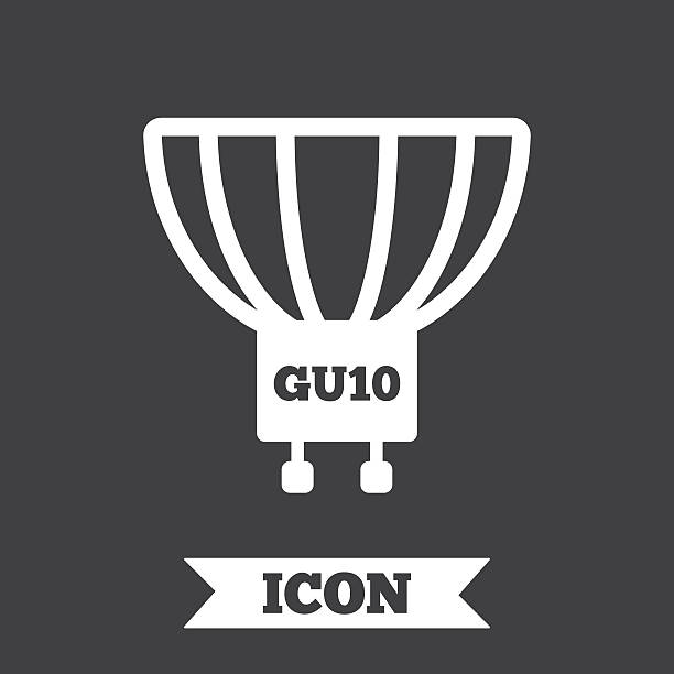 illustrations, cliparts, dessins animés et icônes de icône d’ampoule. symbole de prise de la lampe gu10. - gu10