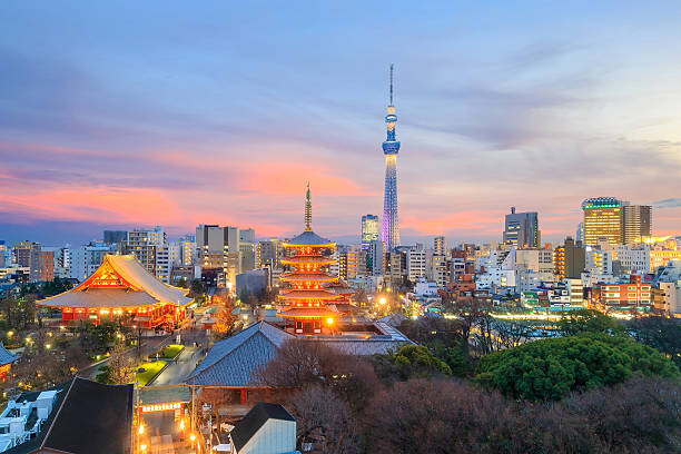 istock View of Tokyo skyline at sunset 613027154