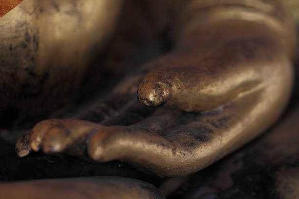 istock Close Up shot of Image Buddha's hand. 613027686