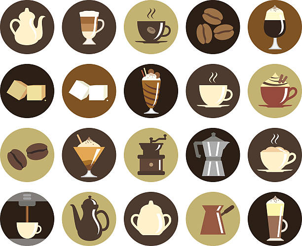 ilustrações de stock, clip art, desenhos animados e ícones de de café ícone - coffee cup bean sugar