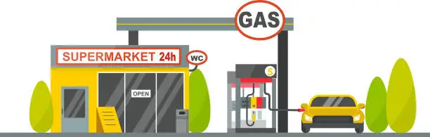 Vector illustration of Gas oil station vector