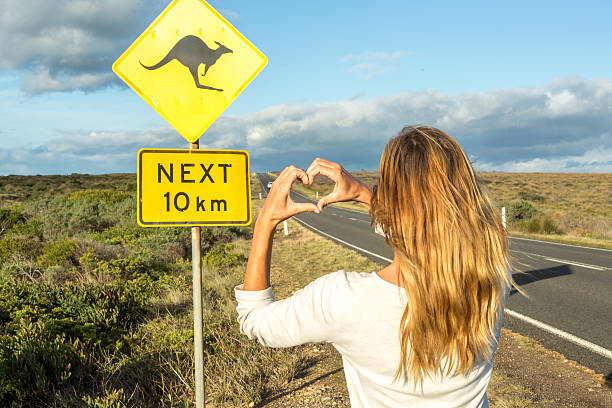 istock Woman love road trip in Australia 613035292