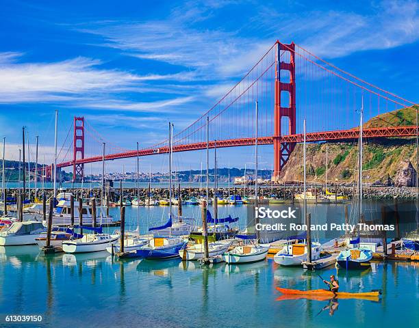 Golden Gate Bridge With Recreational Boats Ca Stock Photo - Download Image Now - San Francisco - California, California, City