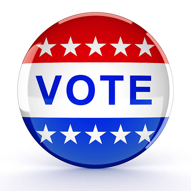 istock Vote button in red, white, and blue 613039628