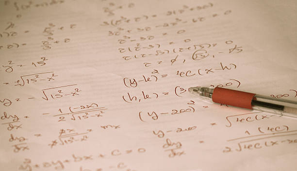 istock pen on advanced mathematics (maths) in vintage style 613043052