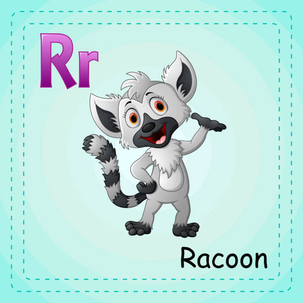 Letters R Raccoon Font 70+ Letter R For Raccoon Cartoon Illustration Stock Illustrations ...