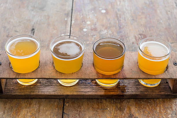 Craft beer in the glass stock photo