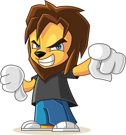 Rapper Lion Mascot Cartoon Vector Illustration Angry Stock Illustration -  Download Image Now - iStock