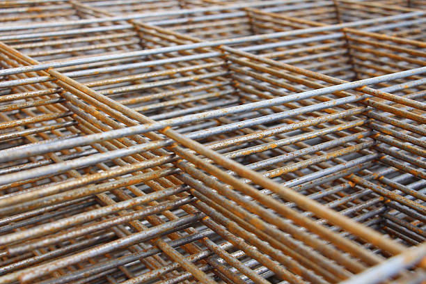 istock Stack of the metal rusty reinforcement bars 613051568