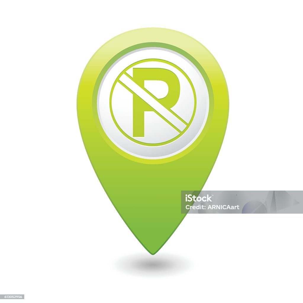 Sign On Map No Parking Sign On Map Pointer Stock Illustration - Download Image Now ...