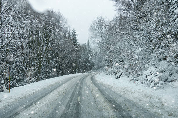 istock Winter Road From The Car 613054194