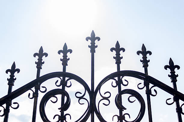 istock Vintage metallic fence 613054360