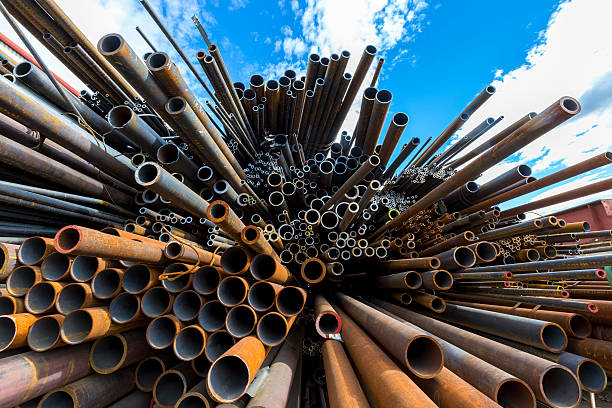 iron pipe - metal waste stock-fotos und bilder