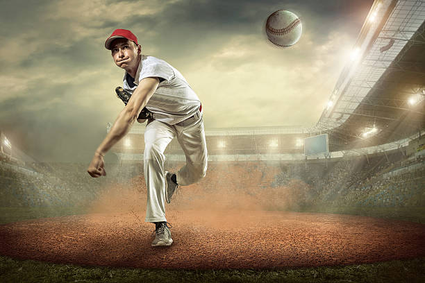 istock Baseball players in action on the stadium. 613103710
