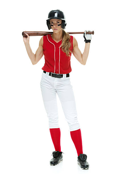 Female baseball player standing Female baseball player standing Chest Protector stock pictures, royalty-free photos & images