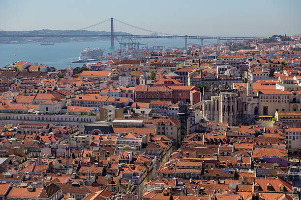 istock view on travel Lisbon from castle sao jorge 613103954