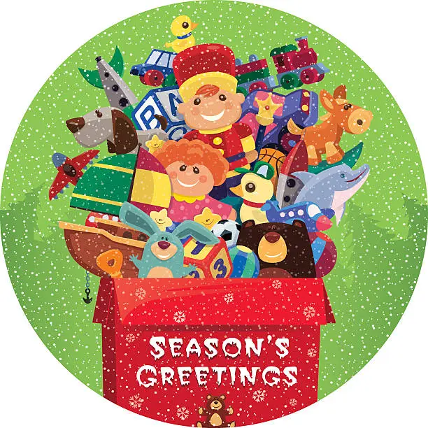 Vector illustration of toys for season’s greetings