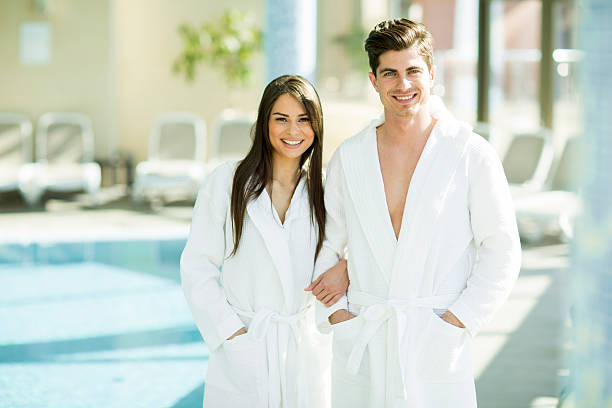 istock Young couple in the spa 613110752