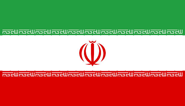 flat flag of iran - iranian flag banner front view iran imagens e fotografias de stock