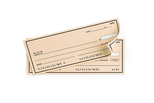 istock Personal Checks with Altered Numbers Isolated on White 613113360