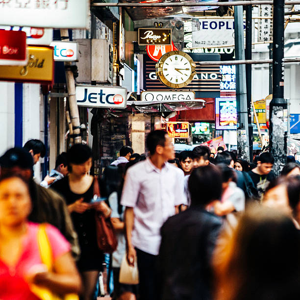istock Crowded streets of Hong Kong. 613116340