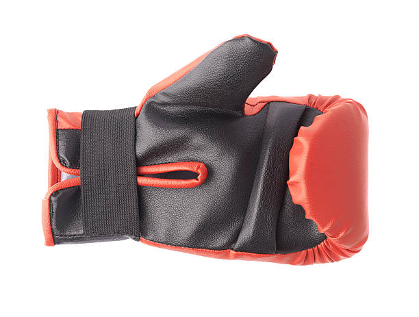 istock Single red and black boxing glove 613117828