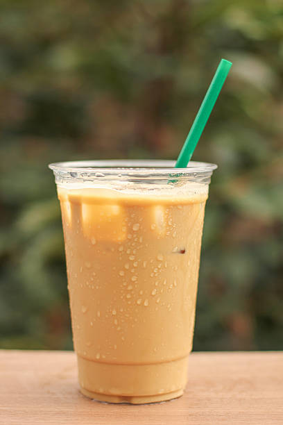 istock Iced coffee cafe latte in outdoor 613124182