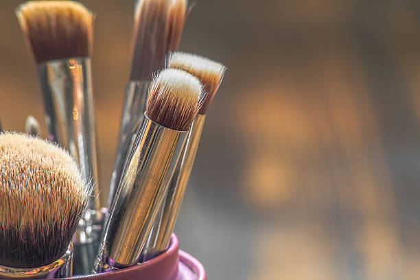 istock Professional makeup brushes in tube. 613128452
