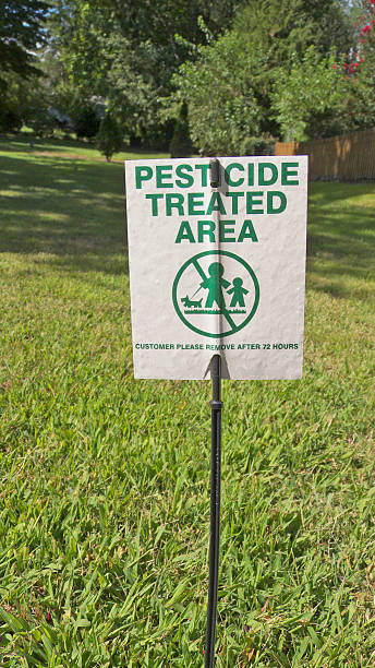 Pesticide Sign. stock photo