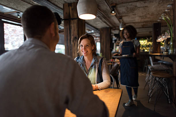 istock Happy couple at a restaurant 613131726