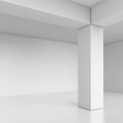 3d White Simple Interior Background