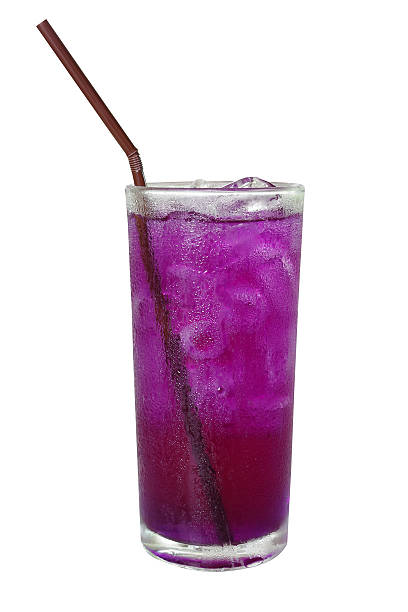 istock Iced butterfly pea lemonade with straw and water drops condensed 613133708