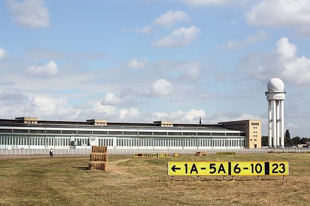 Berlin, Germany - September 9, 2014: Berlin Tempelhof airport in Germany and situated in the south-central Berlin borough of Tempelhof Schoneberg and the airport ceased operating in 2008