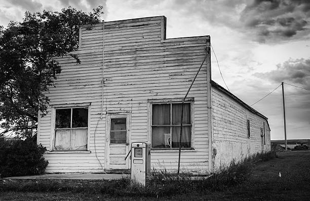 istock old abandoned store with gas pump. 613137198