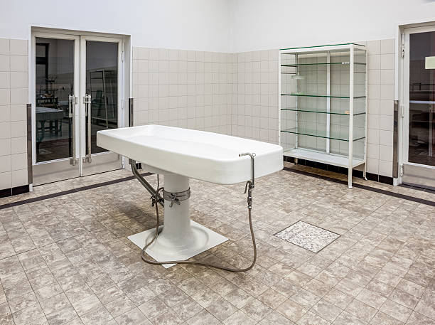 Autopsy tables in morgue Autopsy antique tables in the morgue in clinic morgue stock pictures, royalty-free photos & images