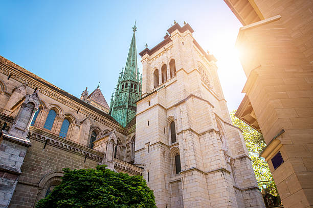 istock Cathedral in Geneva city 613137522