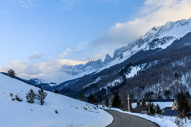 istock winter day in the forest road stand in navarra 613138312