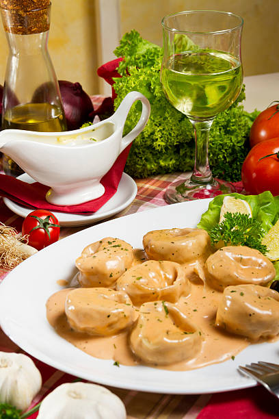 istock Salmon Tortellini in Sauce and White Wine 613140836