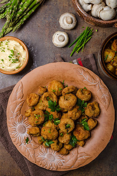Breaded fried mushrooms