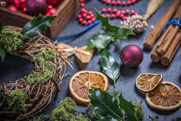 istock making Christmas decoration garland 613146908