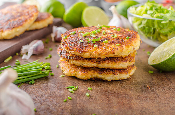 istock Potato pancakes with garlic 613147358